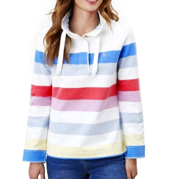 Joules Tops - Joules saunton sweatshirt size 14 rainbow stripe top shirt